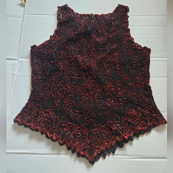 Vintage JND New York Beaded Sleeveless Women's Blouse Size Lrg - Picture 2 of 11